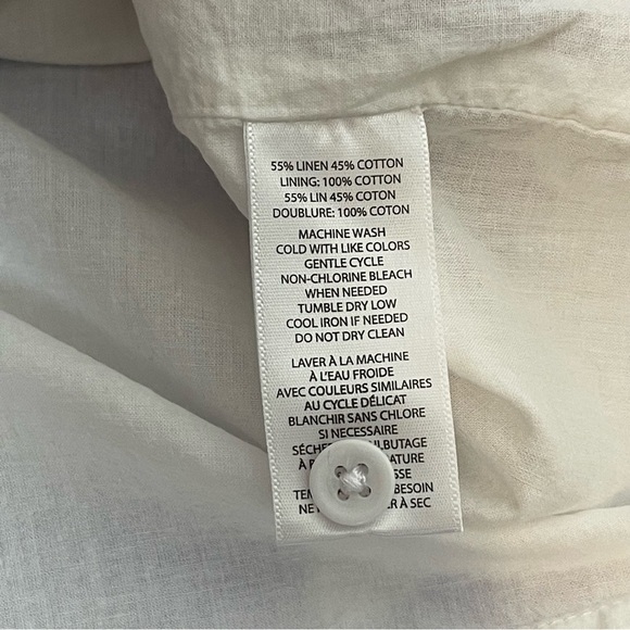 BeachLunchLounge Linen Striped Nautical Shift Dress Sleeveless white blue size M - Picture 8 of 8